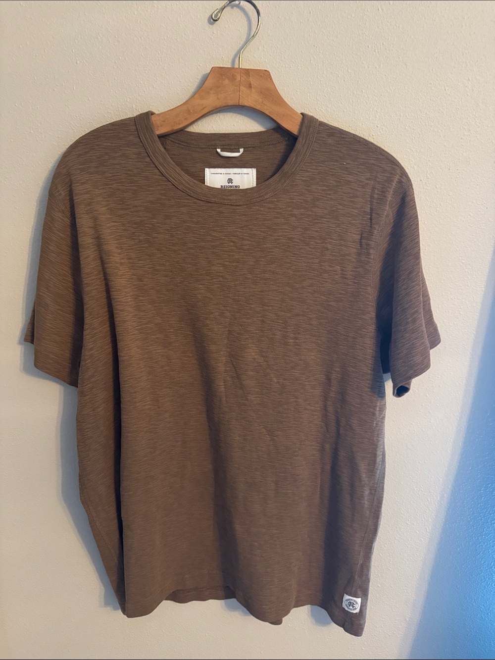 Reigning Champ Brown Crew Neck Men's T-Shirt